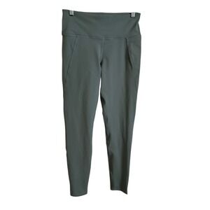 Reebok High Waisted Leggings Yoga Pants‎ with Pockets Athletic Olive Green M